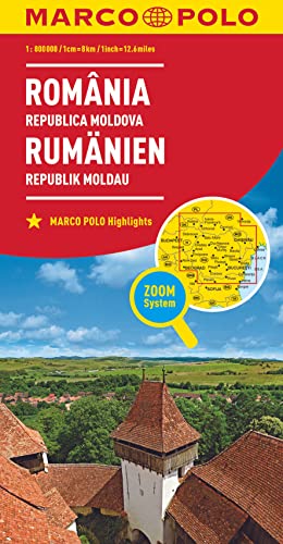 MARCO POLO Länderkarte Rumänien, Republik Moldau 1:800.000: Marco Polo Highlights. Zoom-System